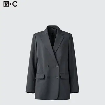 [ M ] 유니클로C 감동 더블 자켓 릴랙스 핏 다크 그레이