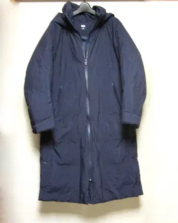UNIQLO 울트라 웜 하이브리드 다운 롱 코트 네이비 M
