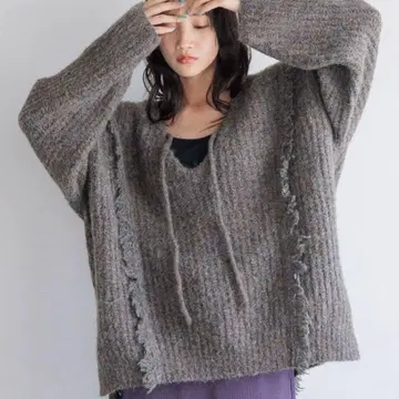 LOWRYSFARM 2WAY 프린지 멜란지 LS