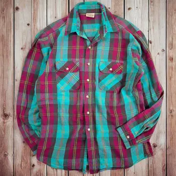 90s Five Brother 헤비 플란넬 빈티지 플란넬 셔츠 L