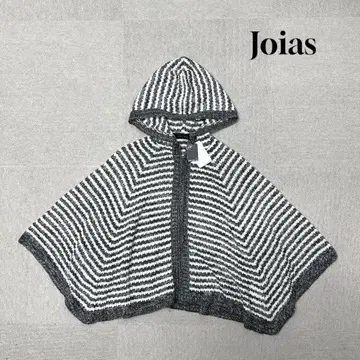 새상품 Joias 판초 가디건 니트 보더 여성용