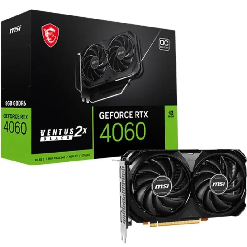 MSI 지포스 RTX 4060 Ventus 2X 블랙 OC D6 8GB