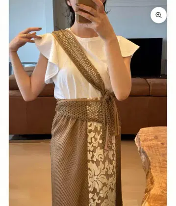 euw multi mesh skirt / brown