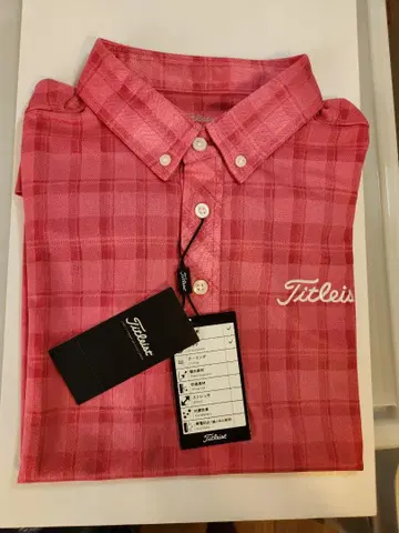 Titleist 체크 무늬 피케 셔츠 핑크