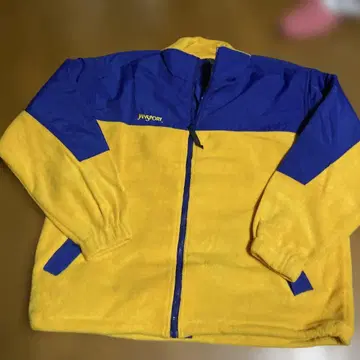 JANSport 플리스 자켓 M 사이즈 파랑/옐로우 컬러 데나리 얀스포츠