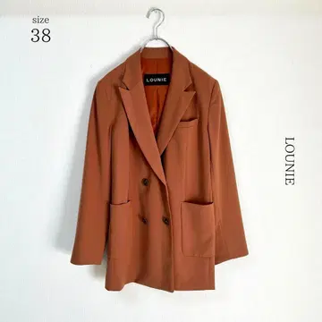 [ 루니 LOUNIE ] 더블 테일러드 자켓 총 안감 38 브라운
