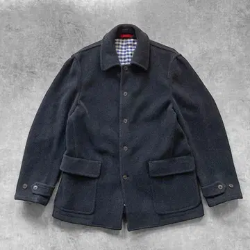 23구 온워드 울 자켓 XL 하프 코트 블랙 안감 체크