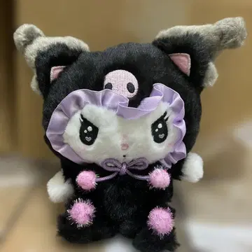 산리오 쿠로미 마스코트 블랙 고양이 볼체인 키링