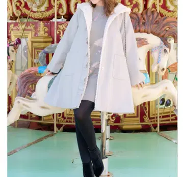 새상품급 Chesty 체스티 후드 퍼 울 코트