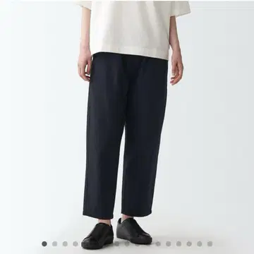[ 무지 라보 ] MUJI LABO 태번수 와이드 크롭 팬츠 S 블랙