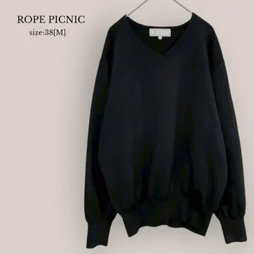 로페피크닉 ROPE PICNIC V넥 니트 심플 무지 블랙