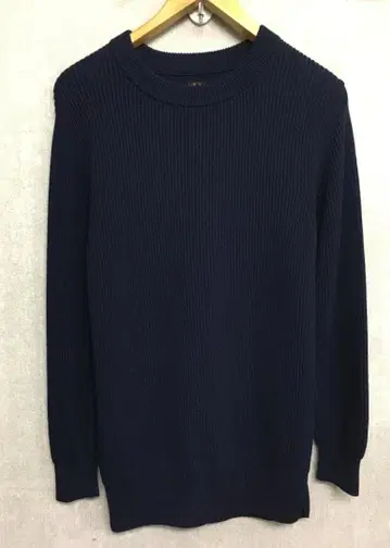 바토너 하찌 니트 리브 울 니트 스웨터 네이비 사이즈 1