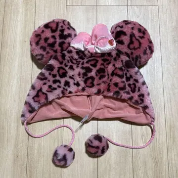 디즈니 팬캡 레오파드 무늬 레오파드 핑크 디즈니