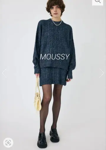 [ 최저가 ] MOUSSY 니트 셋업 네이비 프리 사이즈