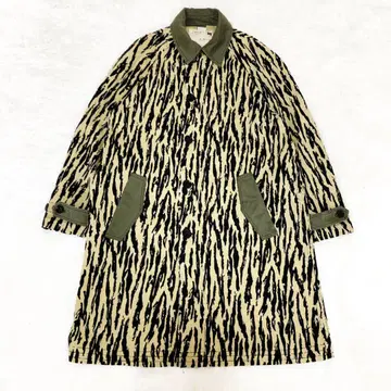 남성용 ZARA 자라 밀리터리 롱 코트 애니멀 올 패턴