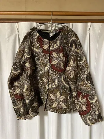 구제 의류 페이즐리 무늬 퀼팅 자켓