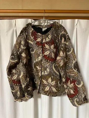 구제 의류 페이즐리 무늬 퀼팅 자켓