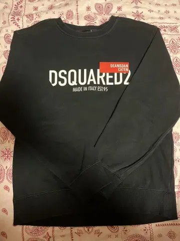[ 인기 ] DSQUARED2 로고 맨투맨 트레이닝복 블랙 이탈리아제