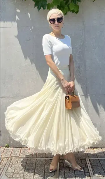 완판 리치 볼륨 오간자 스커트