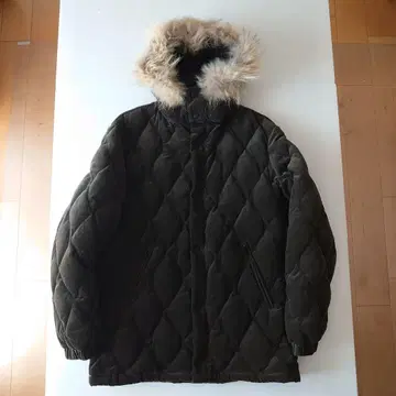 UNITED ARROWS 다크 그레이 M 퀼팅 코듀로이 다운