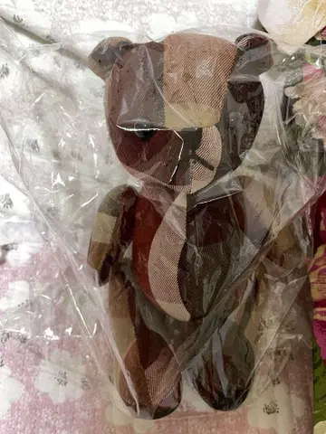 체크 무늬 곰 봉제 인형 본체