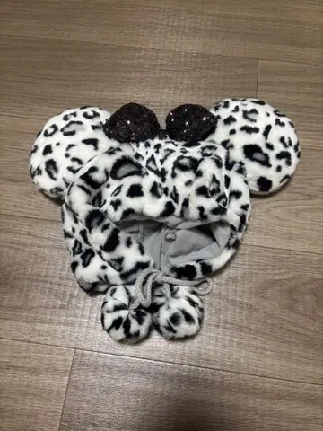 미니 팬캡 레오파드 무늬 화이트