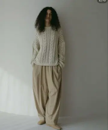 즉완품 에트레토쿄 핀턱 이지 팬츠 M 베이지
