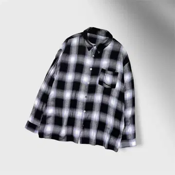 레어 TEENAGER 틴에이저 옴브레 체크 셔츠 레이온