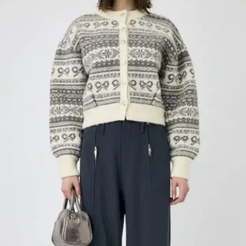 moussy RIBBON FAIR ISLE 니트 가디건