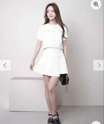 립 서비스 썸머 트위드 플리츠 스커트