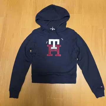 TOMMY HILFIGER 네이비 크롭 후드티 XS