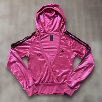 아디다스 핑크 후드 부착 저지 여성용 M 구제 의류 90s