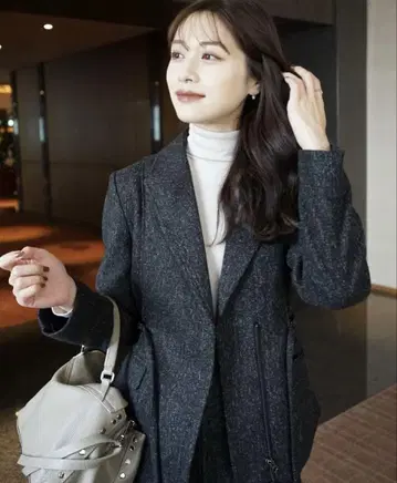 L'or 집업 트위드 자켓