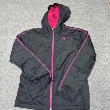 PUMA 후드 부착 자켓 블랙/핑크