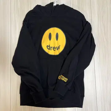 drew 스마일리 페이스 후드티 블랙