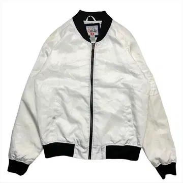 스위스 크로스 봄버 자켓 구제 의류 남성용 L 화이트 MA-1 MA1