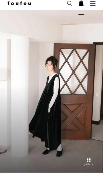 foufou 노슬리브 벨루어 원피스 S 사이즈