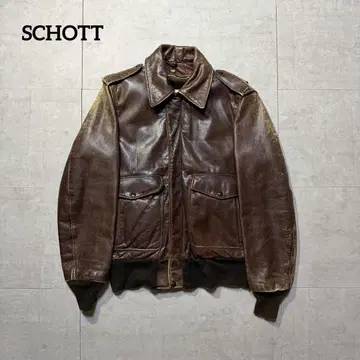 Schott 가죽 플라이트 자켓 자켓 천연 가죽 g-1 a-2 38