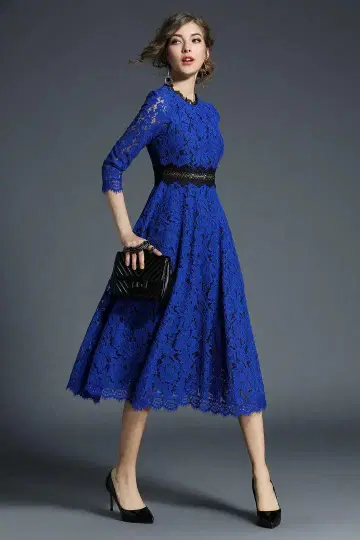 롱 원피스 파티 드레스 2XL 3L 가을/겨울 긴팔 결혼식 경사