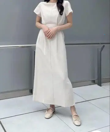 나이로 허리 턱 원피스 S 사이즈 아이보리