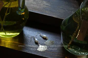 은행나무 잎 디자인, 담수 진주 귀걸이