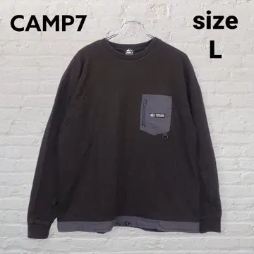 CAMP7 밑단 드로스트 긴팔 T셔츠 L 블랙 구제 의류풍
