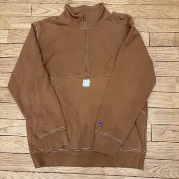 UNDEFEATED 하프 지퍼 맨투맨 L 브라운