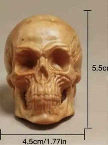 나무 조각 해골 스컬 피규어 4.5cm x 5.5cm 할로윈