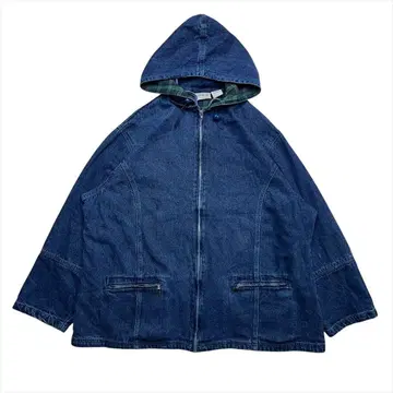 NorthStyle 지퍼 데님 후드티 블루 구제 의류 여성용 XXL