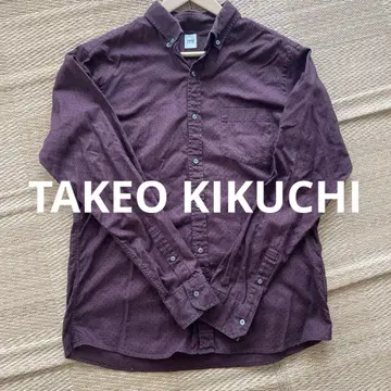 TAKEO KIKUCHI Y셔츠 남성용 4 와인 레드 XL LL