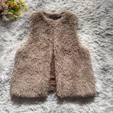 언타이틀 푸들 퍼 베스트 지레 [ M ] 2 브라운 인조 모피
