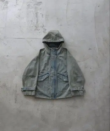 CLEL 밀리터리 디자인 마운틴 파카 데님 블루 s