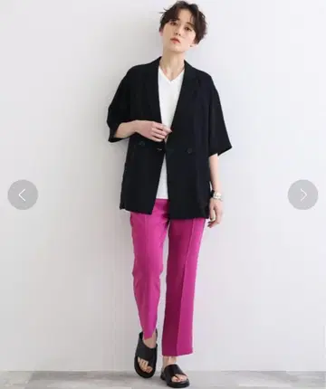 블랙 테일러드 자켓 숏슬리브