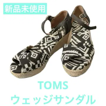 [ TOMS ] 주트 오픈토 웨지 샌들 23.5 미사용 새상품